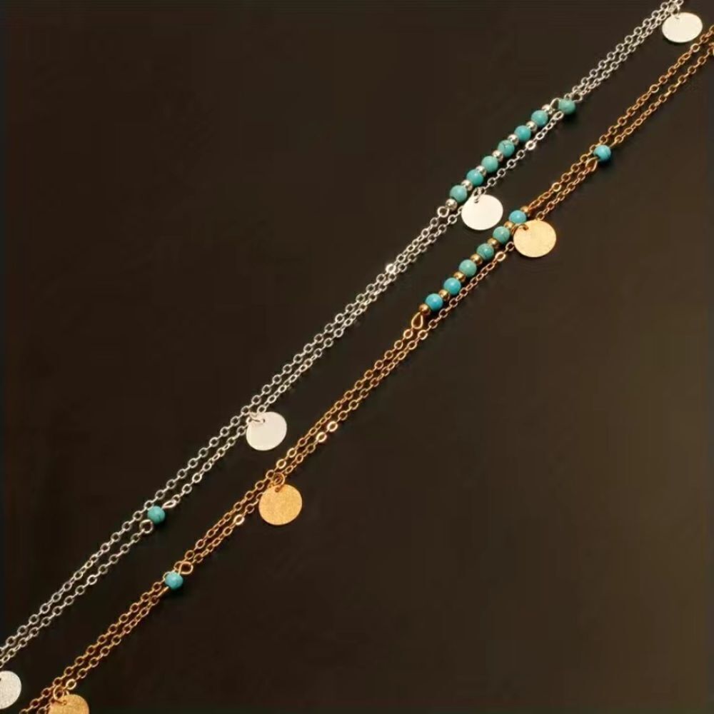 ✨🆕✨Gorgeous ✨ GOLD✨ BoHo Turquoise Layered Necklace🌸✨ - Picture 5 of 8